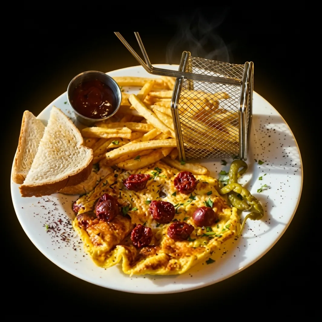 Omelette & Beef Sausage